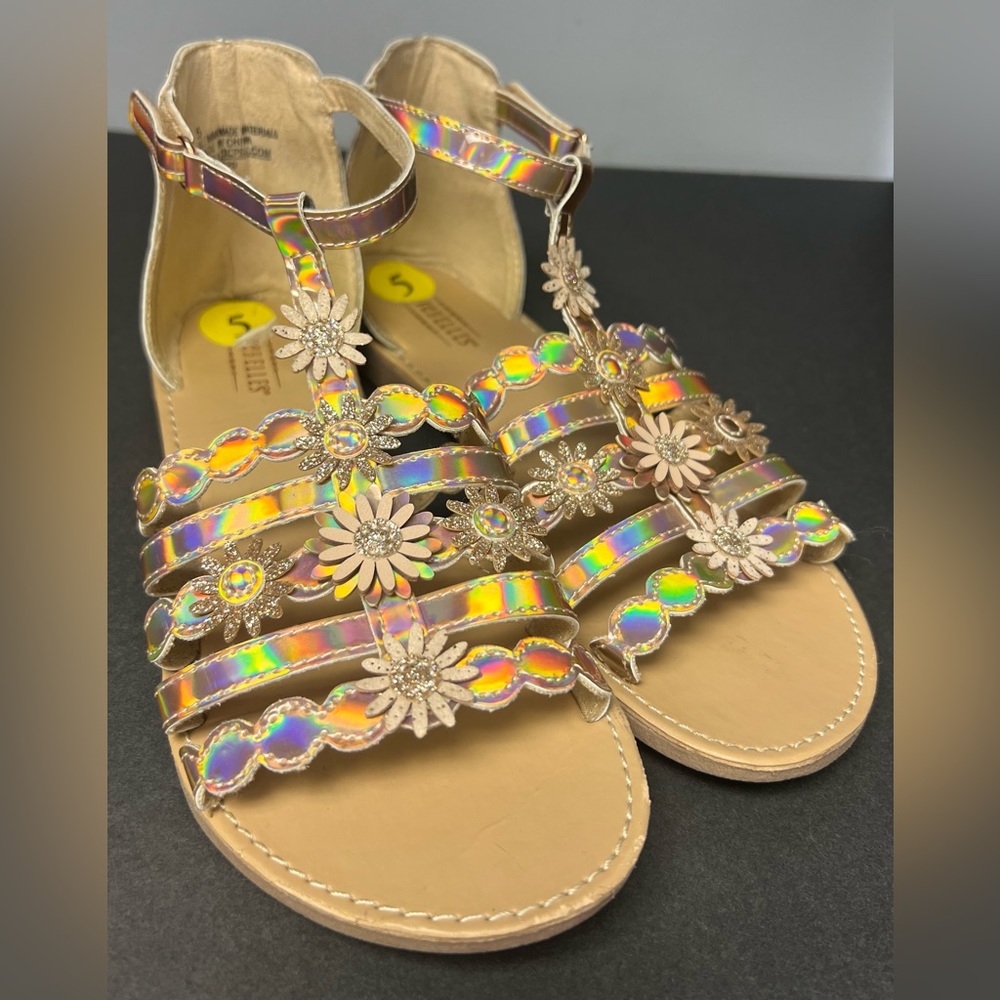 Seychelles- Sandals, Iridescent‎ Flowers, Size:5, Pre- Owned
